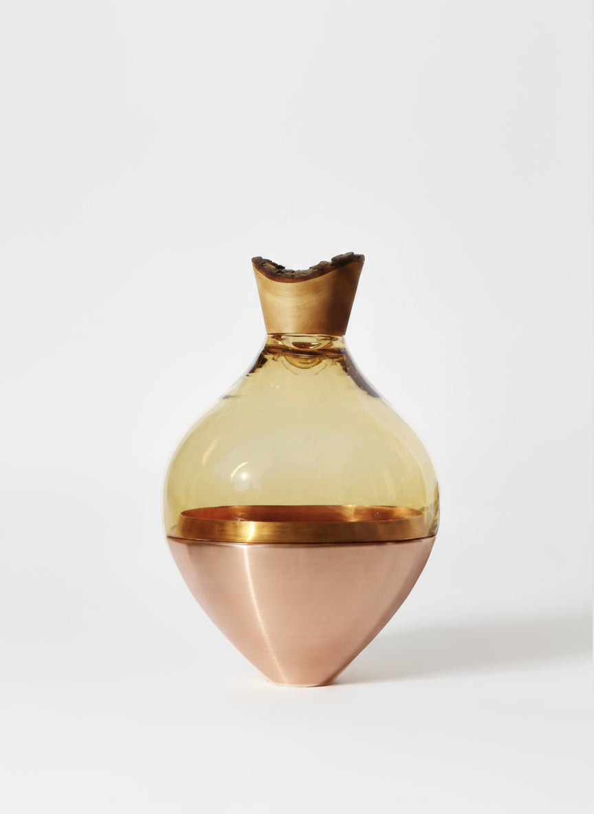 India II | Stacking Vessel in Semi-Precious Metal, Glass & Wood