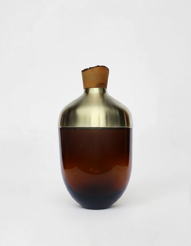 INDIA LARGE I | Stacking Vessel in Glass, Semi-Precious Metal & Wood Utopia & Utility