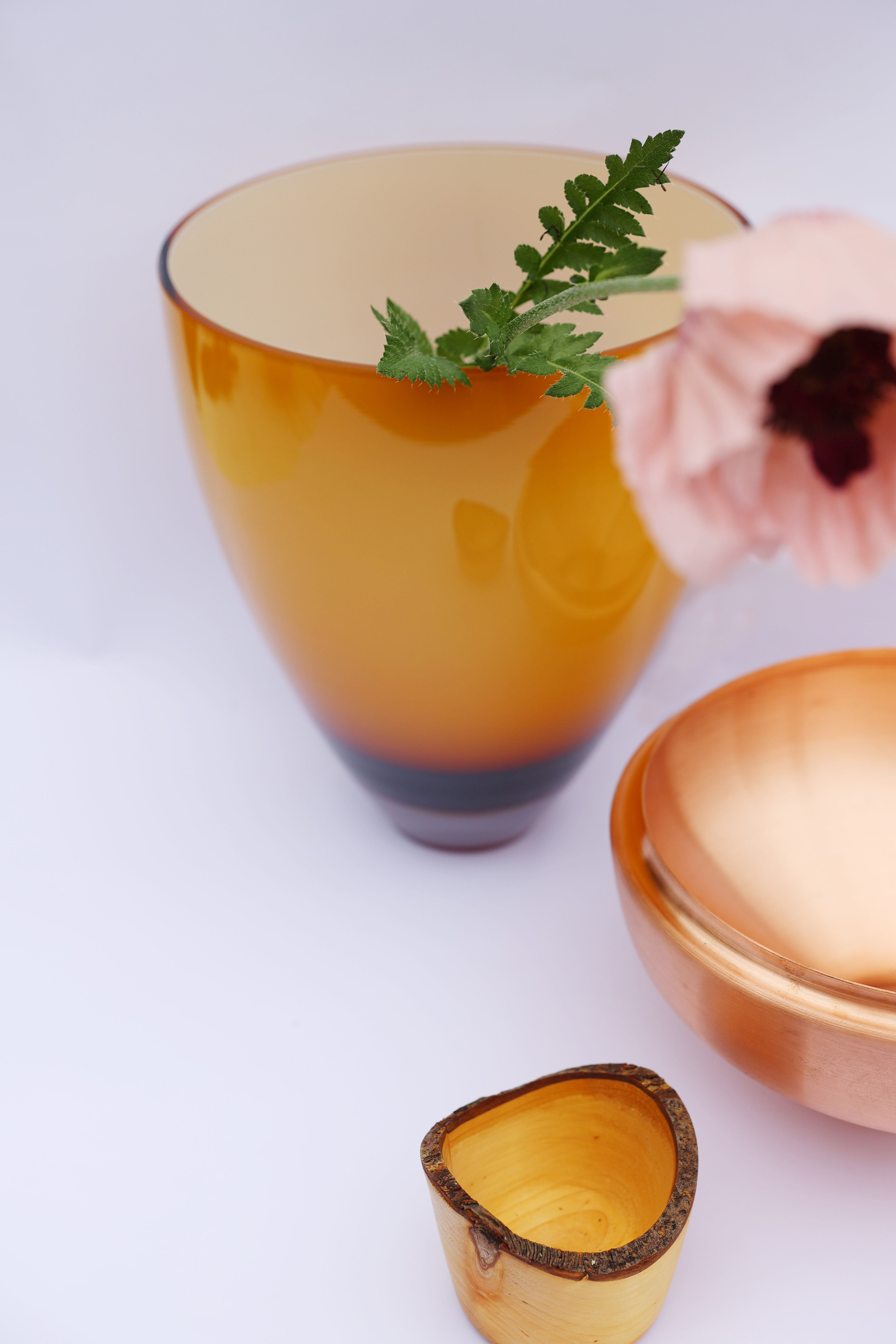 Nani | Stacking Vessel in Semi-Precious Metal, Glass & Wood