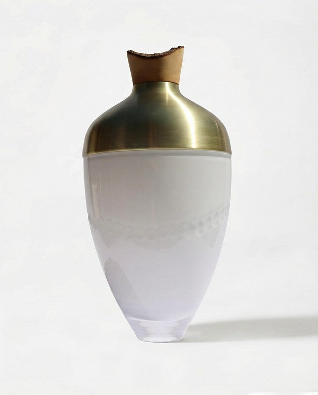 Nani | Sculpted Stacking Vessel in Semi-Precious Metal, Glass & Wood