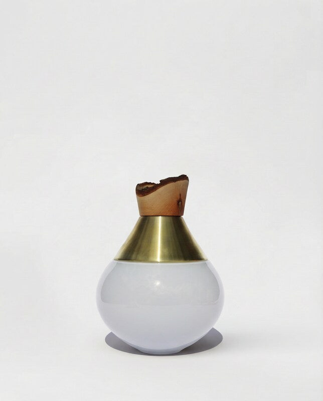 India Small II | Stacking Vessel in Brass, Glass & Wood
