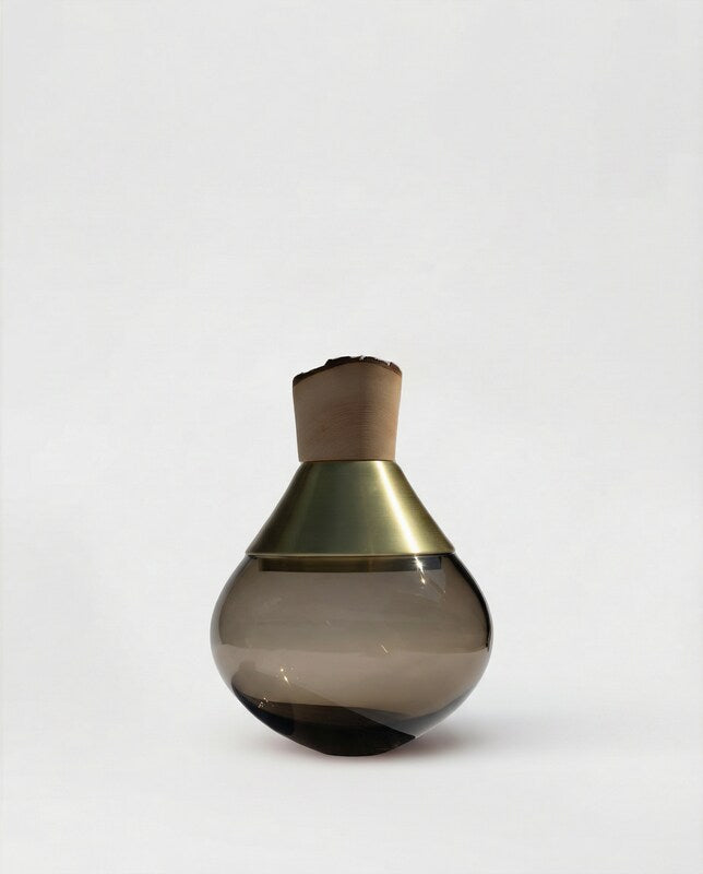 India Small II | Stacking Vessel in Brass, Glass & Wood
