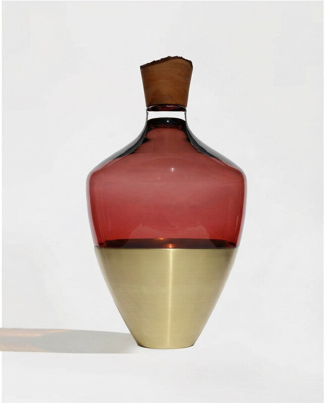 India Large II | Stacking Vessel in Semi-Precious Metal, Glass & Wood