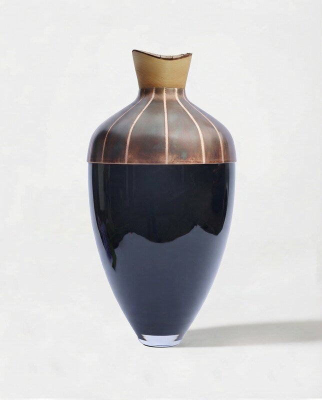 PATTERN PATINA | Stacking Vessel in Semi-Precious Metal, Glass & Wood