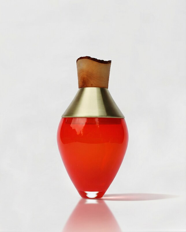 India Small I | Stacking Vessel in Brass, Glass & Wood