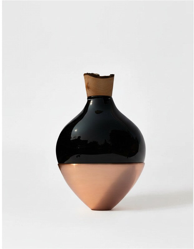 India II | Stacking Vessel in Semi-Precious Metal, Glass & Wood