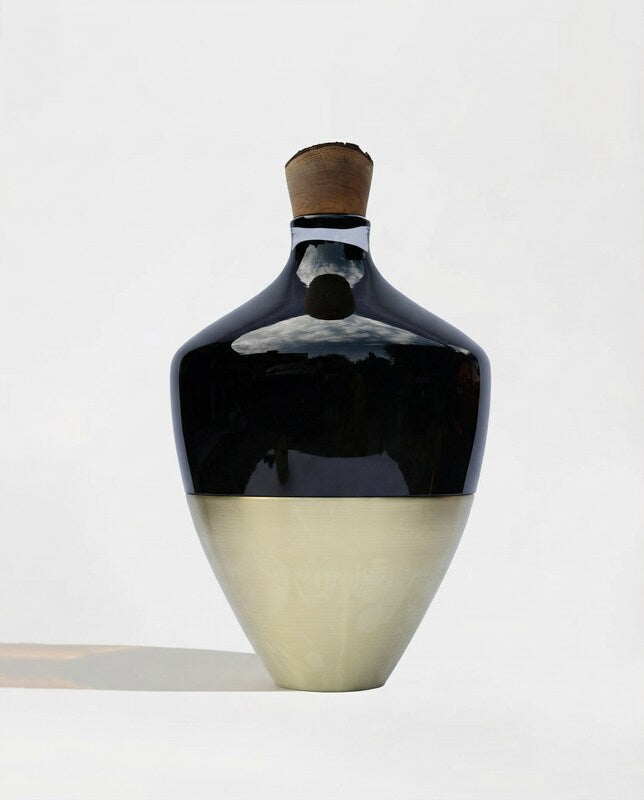 India Large II | Stacking Vessel in Semi-Precious Metal, Glass & Wood