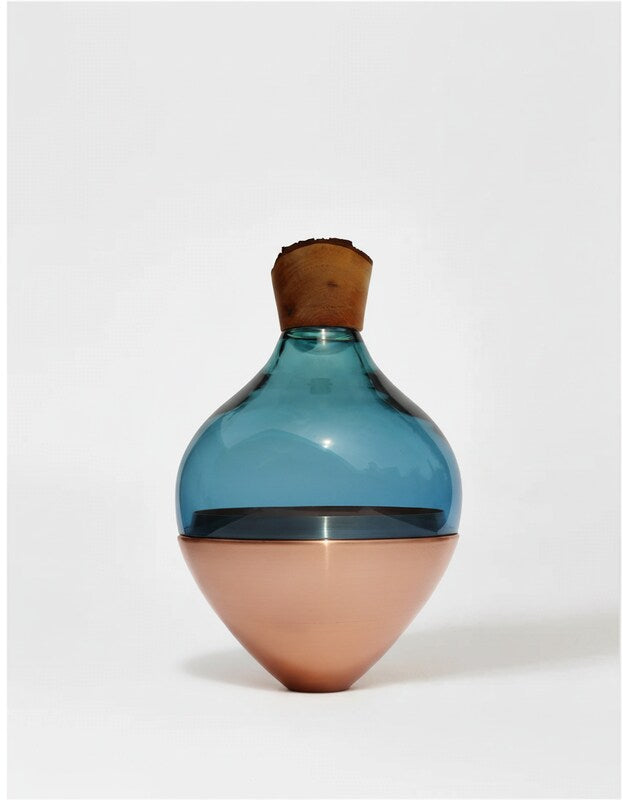 India II | Stacking Vessel in Semi-Precious Metal, Glass & Wood