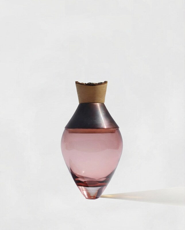 Pattern Patina | Stacking Vessel in Semi-Precious Metal, Glass & Wood