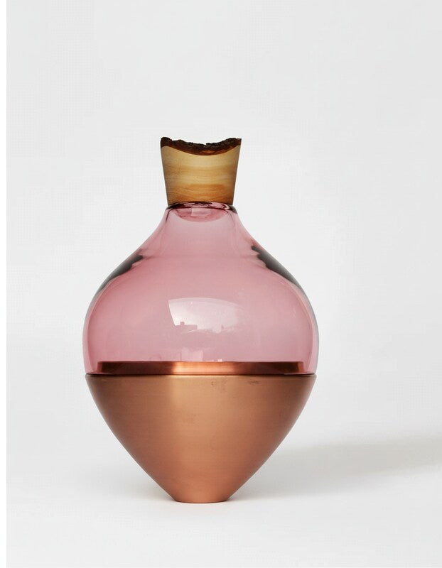 India II | Stacking Vessel in Semi-Precious Metal, Glass & Wood