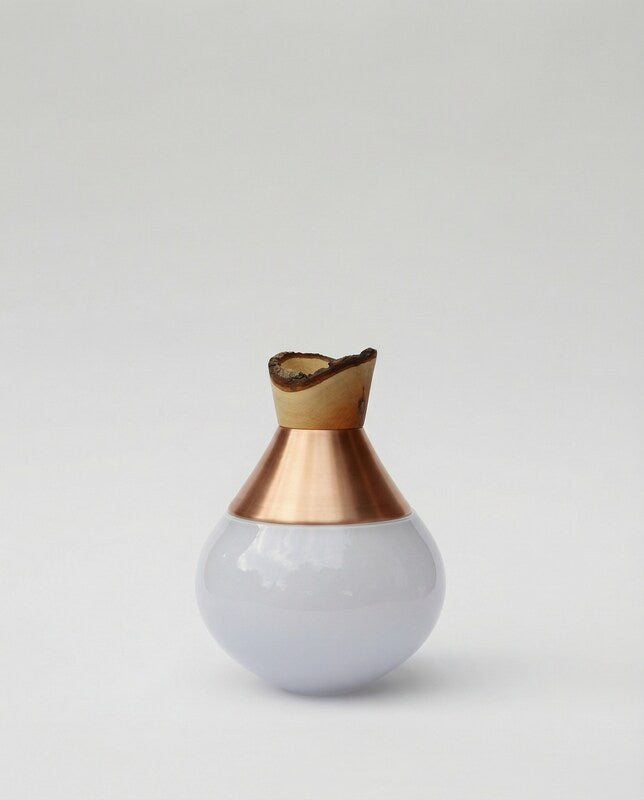INDIA SMALL II | Stacking Vessel in Brass, Glass & Wood
