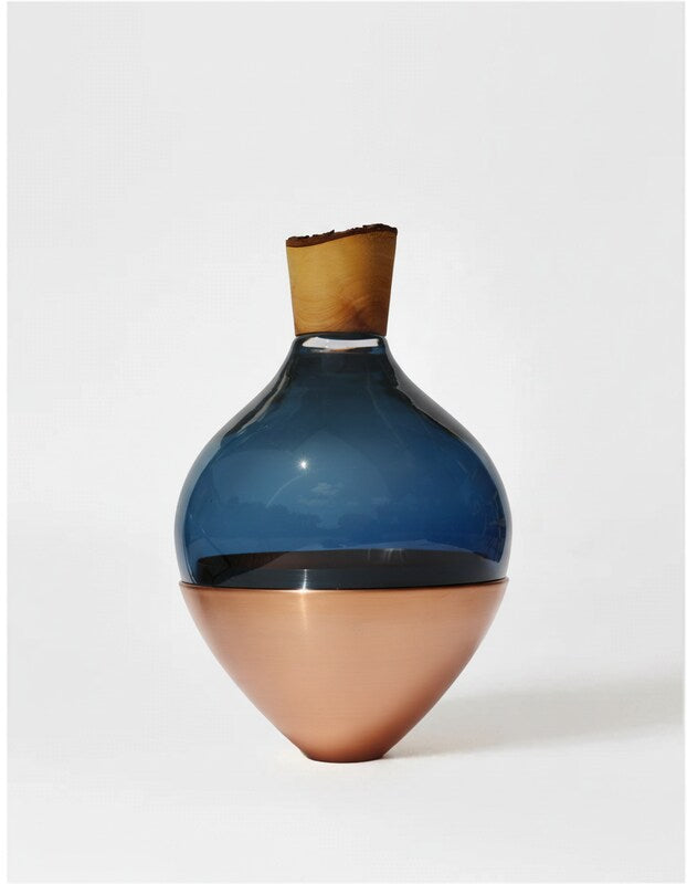 India II | Stacking Vessel in Semi-Precious Metal, Glass & Wood