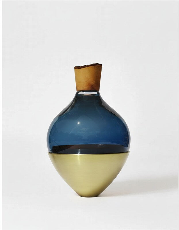 India II | Stacking Vessel in Semi-Precious Metal, Glass & Wood