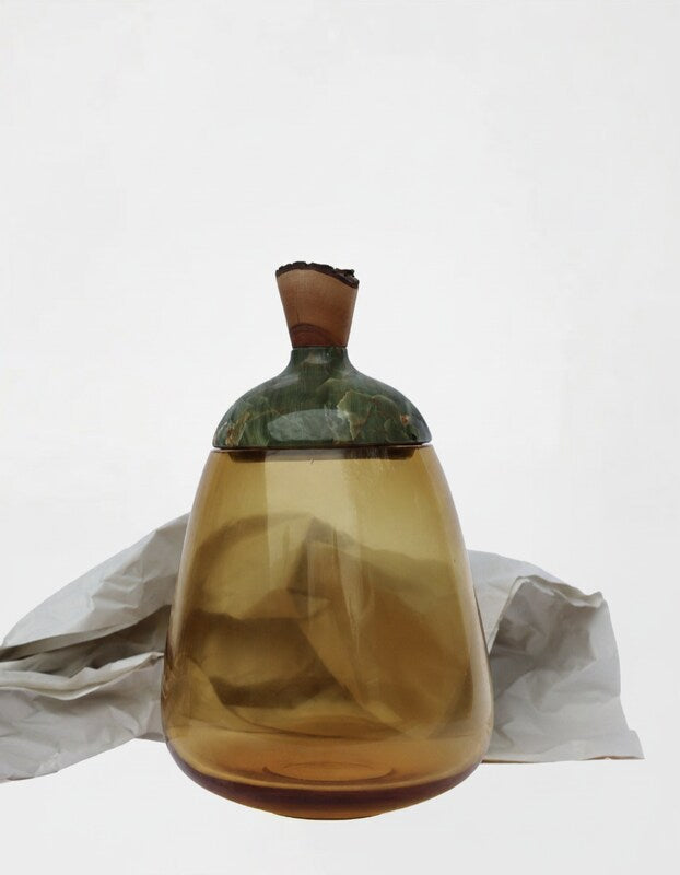 Terra | Stacking Vessel in Glass, Stone & Wood